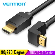 สาย HDMI Vention 4K HDMI 2.0สาย HDMI 90/270เครื่องปรับมุมองศาสำหรับแอปเปิ้ลทีวี PS4ตัวแบ่งสัญญาณวิดิโอเสียง90สาย HDMI