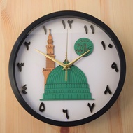 Jam Dinding Tawaf Qubah Hijau Anticlockwise Wall Clock