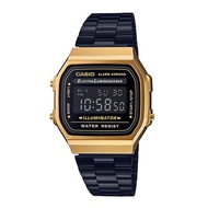 นาฬิกาข้อมือ Casio Standard ผู้ชายและผู้หญิง รุ่น A168WG-9W - BlackGold