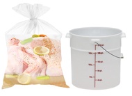 [Pack of 50] Extra X-Large Big Clear 5 Gallon or 10 Gallon Bucket Liner Bags for Brining, Marinading