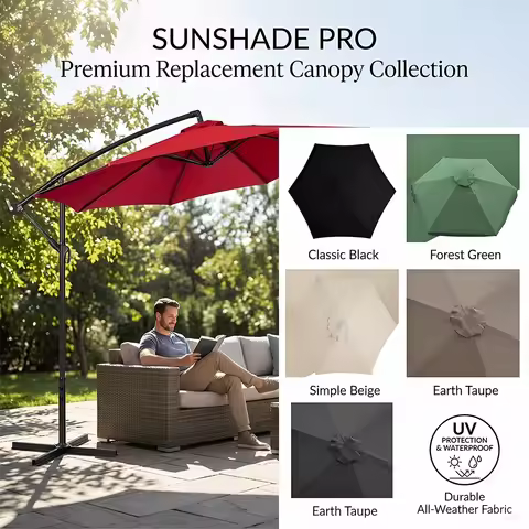 Replacement Umbrella Canopy for Patio Garden, 6.5ft 9ft 10ft, 6 Ribs 8 Ribs Available, Outdoor Table