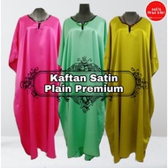 🔥Hot Item Kaftan Satin Plain Premium FIT S-4XL Baju Kelawar Kosong Exclusive Satin Dress Satin Sejuk