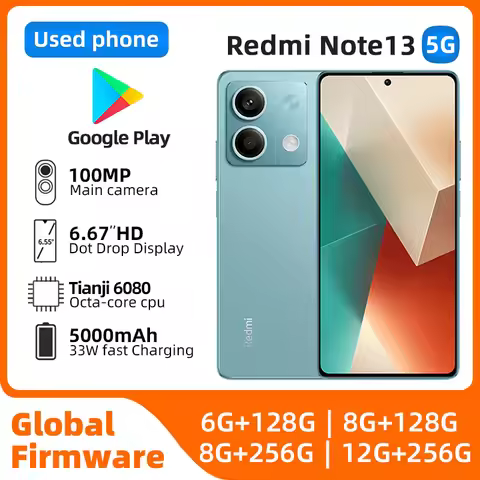 Redmi Note 13 5G 256GB Dimensity 6080 Ultra 120Hz LCD Display 64MP Triple Camera 5000mAh used phone