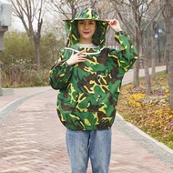AT-🛫Bee Coat Bee Hat Thickened Camouflage Bee Protective Clothing Navy Blue Anti-Bee Overclothes Beekeeping Tools Wholes