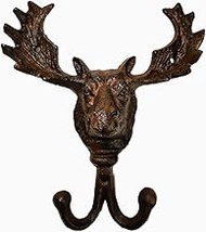 Hischkopf Coat Rack Cast Iron 21 x 18 x 6 cm Deer Head Antlers Hook Rail Towel Holder Key Board Deco