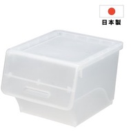 SANKA - froq 揭蓋式塑膠儲物箱連蓋(中)-透明白色