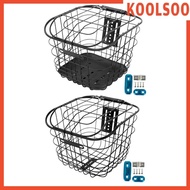 [Koolsoo] Basket Bike Basket Front Rear Heavy Wire Basket Mountain Bike Basket for Hiking Camping Kid Folding Bikes