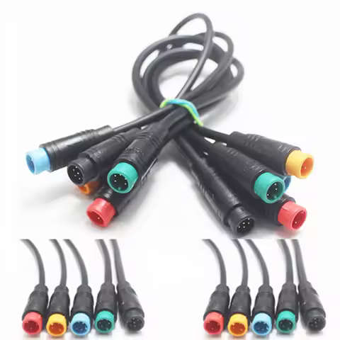 1Pcs M8 2/3/4/5/6Pin Male to Male Extension Wire Electric Bicycle Butt Plug Waterproof for Ebike E-B
