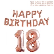 [SG SELLER]32inch 1set Foil Balloon 18 30 40 50 60th Happy Birthday Balloons Letter Number Ballons