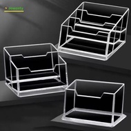 JOWENTY 1Pcs Business Card Box, Acrylic Plastic Display Stand Bussiness Card Holder,  1/2/3 Grids  T