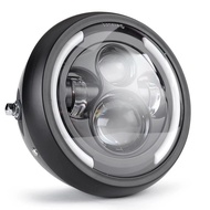 7.5 inch Universal Cafe Racer Round Motorcycle LED Head lamp Headlamp Distance Light Refit 7.5" Moto