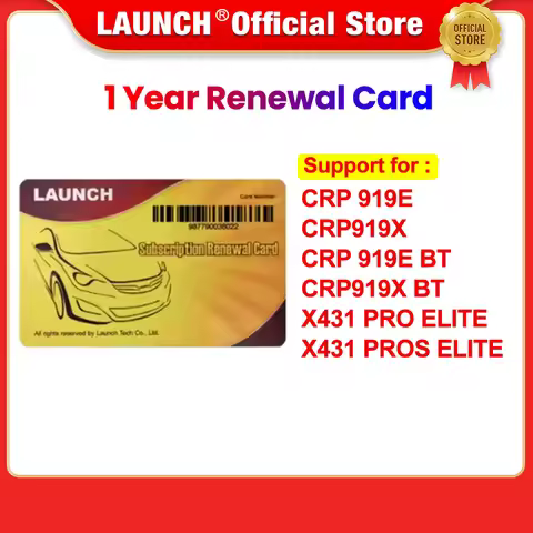 LAUNCH Official Store - 1 Year Renewal Card for CRP919E/CRP919E BT/CRP919X/CRP919X BT/X431 PRO ELITE