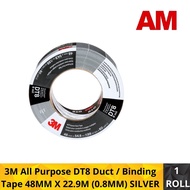 3M All Purpose DT8 Duct / Binding Tape 48MM X 22.9M (0.8MM),Silver