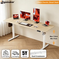 Ergomaker 170cm Electric Meja Double Crossbeam Smart Standing Desk For Office Computer Table Height 