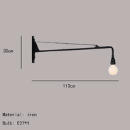 【HOT NEW】 Retro Industry with Plug Switch Wall Light Minimalist Long Arm Lamp Rotatable E27 Bedroom