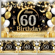 18/30/40/50/60th Happy Birthday Banner Happy Birthday Backdrop Birthday Banner Partyneeds Party Deco