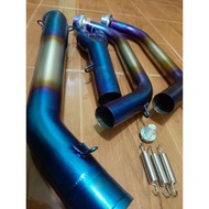 FULL SYSTEM EXHAUST PIPE R3 MT03 MT-03 TITANIUM BLUE ELBOW