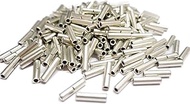 100Pcs Non Insulated Butt Connectors, 16-14 AWG Electrical Wire Connectors Seamless Uninsulated Butt