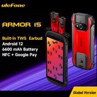 Ulefone Armor 15 Rugged Phone Android 12 Built-in TWS Earbuds Smartphone 6600mAh 128GB NFC 2.4G/5G WLAN Waterproof Mobile Phones