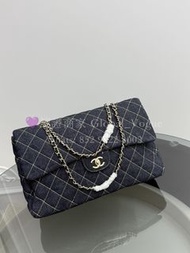 紫鑽🌟誠信商家🌟💜全新CHANEL 香奈兒26p 超大 CF 牛仔機場包 丹寧牛仔