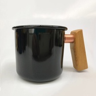 Truvii｜經典黑檜木柄琺瑯杯 400ml