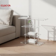 [tishita] 4 Tiers Acrylic Nightstand Space-Saving 4 Tiers Acrylic Shelf Table Clear Design