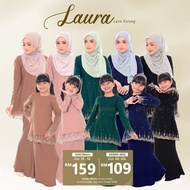 Baju Kurung Moden Lace Saree Laura Baju Dewasa Plussizes Kanak-Kanak Budak Kids Baju Kurung Sedondon