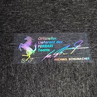 Car Stickers F1 Formula1 Ferrari Michael Schumacher Reflective Decals For Hood Head Lights Door Wind