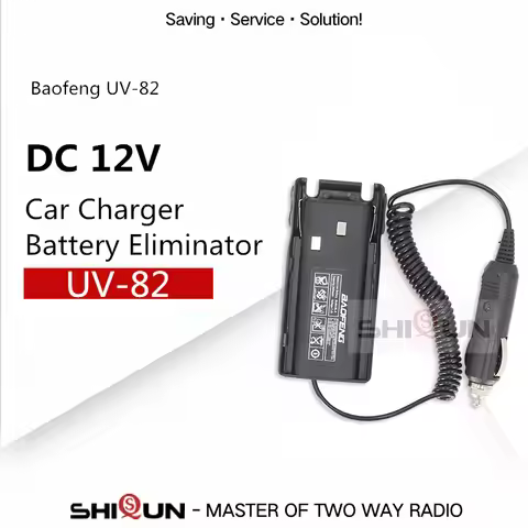 UV-82 Battery Eliminator Car Charger 12V For Baofeng Walkie Talkie UV-82HP UV-82L UV-8 UV-8D UV-89 U