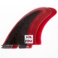 Sol Fins Surfboard Fins Twin Fin Set FCS 2 Compatible Hand Foiled Full Fiberglass