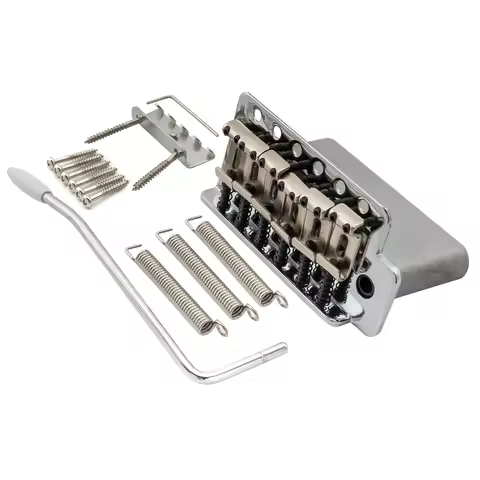 Wilkinson 52.5mm(2-1/16 inch) Vintage Style Full Block ST Guitar Tremolo Bridge Pop-In Arm 6 Screws 
