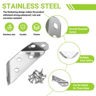 【VVL】-50PCS Stainless Steel Angle Corner Brackets Furniture Corner Connector Brace Joint for Fastene