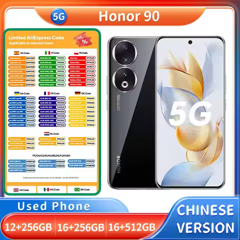 HONOR 90 5G 256GB 512GB ROM TUV Rheinland 1600nits 6.7inch 120Hz Screen 200MP 5000mAh charging 66W U
