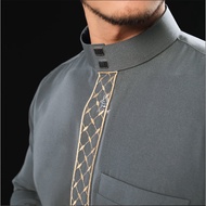 Jubah AZMAN Slimfit bordir Gamis slimfit pria bordir jubah pria muslim gamis pria panjang manset kan