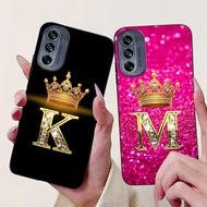 Moto G62 5G Case Black Fashion Aesthetic A-Z Letter Soft Silicone Back Cover Motorola Moto G62 5G Ph