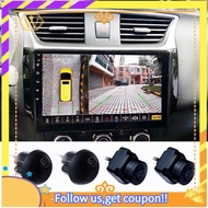 【W】360° Car Camera Rear View Camera Camera Panoramic Surround View 1080P AHD Right+Left+Front+Rear View Camera System for Android Auto Radio