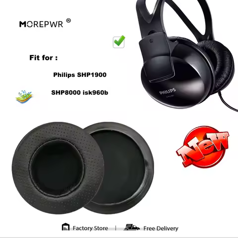 Replacement Ear Pads for Philips SHP-1900 SHP-8000 isk-960b Headset Parts Leather Cushion Velvet Ear