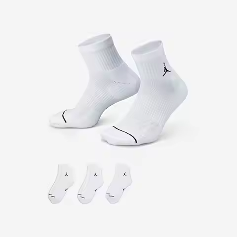 Nike Genuine Air Jordan Unisex Breathable Socks (3 Pairs) DX9655-100