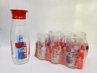 §鈺康商行§Coca'Cola可口可樂 復古飲料壺 &amp; 6杯組 全新復古懷舊收藏品
