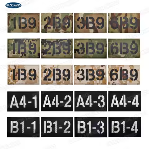 1B9/2B9/3B9/6B9 Tactical Military patches Reflective A4-1,A4-2,A4-3,A4-4 badge Call Sign Infrared Mu