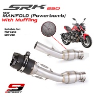 QJMOTOR SRK 250 SRK250 (Naked Version) BENELLI TNT 249S NEW EXHAUST MIDDLE PIPE