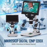 Taffware Mikroskop Digital 12MP 1200X Monitor 7 Inch Stand and LED / Mikroskop buat servis hp 1200x