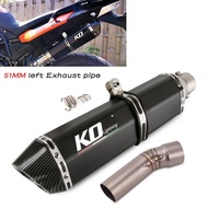 51mm For BMW F800GS F650GS F700gs F800gt Motorcycle Exhaust Pipe Mid Link Pipe Left Escape Muffler S
