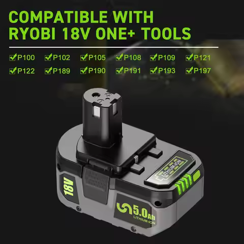 Dreamdash 18V 5Ah Li-ion Battery For Ryobi ONE+ P108/P107/P104 - Replacement for RB18L50/BPL1820 BMS
