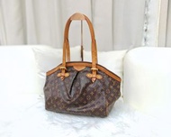 《香港旺角實體店✅》LV Tivoli 棕色 老花 塗層帆布拼牛皮 大號 餃子包 (支持7間銀行免息分期）