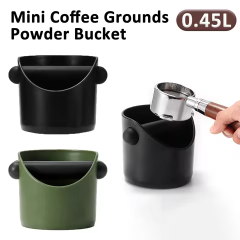 Mini Coffee Grounds Powder Bucket 0.45L Espresso Knock Box Coffee Grind Powder Dregs Recycling Bin C