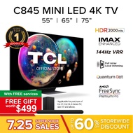 TCL C845 Mini LED 4k TV 55 65 75 inch | iMAX Enhanced | 144 Hz VRR | Deep Black | Dolby Atmos/Vision