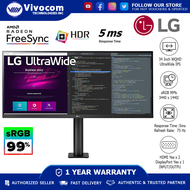 LG UltraWide™ 21:9 Ergo Monitor 34WN780-B 34 Inch WQHD (3440x1440) IPS sRGB 99% HDR10 HDMI DisplayPort USB Hub Home Office Multitasking AMD Freesync