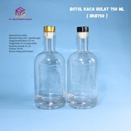 BKB750 750ml glass bottle with cork cap clear glass bottle/