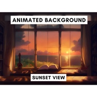 Vtubers / Live2d Assets - Animated Background Sunset View